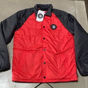 Vans Red and Black Windbreaker Jacket